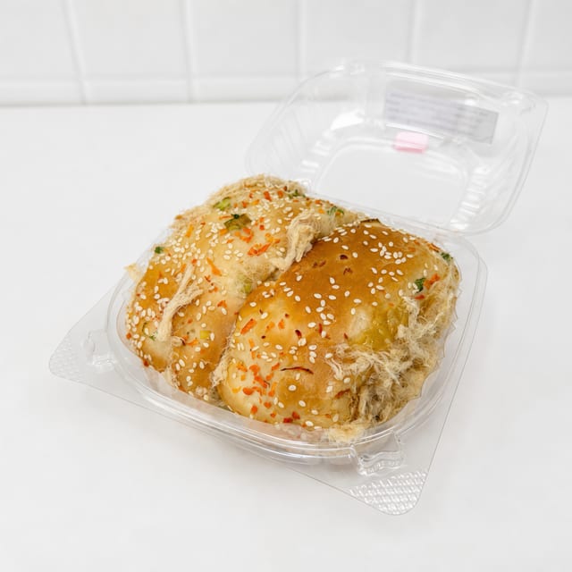 Soft Butter Bread With Pork Floss - BÁNH MÌ HÀNH CUỘN CHÀ BÔNG.